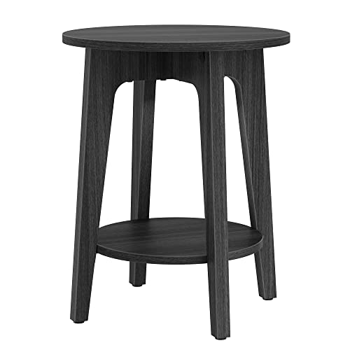 VASAGLE Round Side Table with Shelf