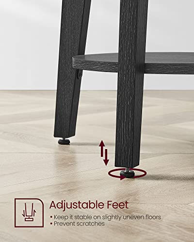 VASAGLE Round Side Table with Shelf