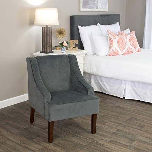 HomePop Swoop Arm Living-Room-Chairs, Velvet Teal