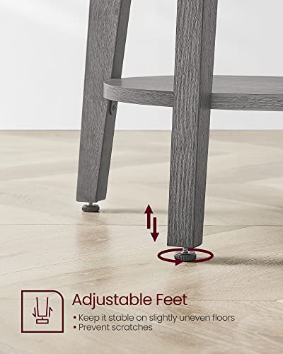 VASAGLE Round Side Table with Shelf