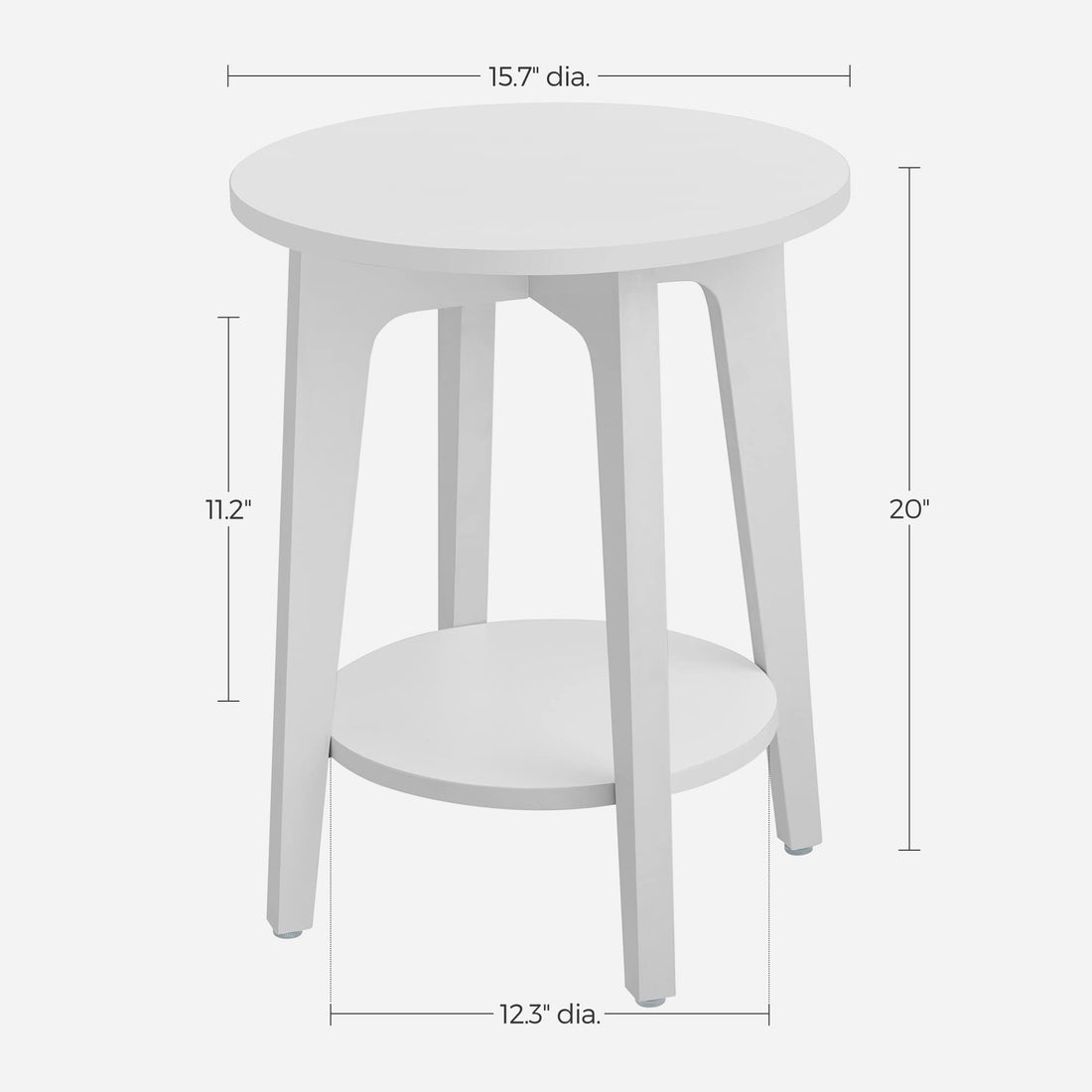 VASAGLE Round Side Table with Shelf