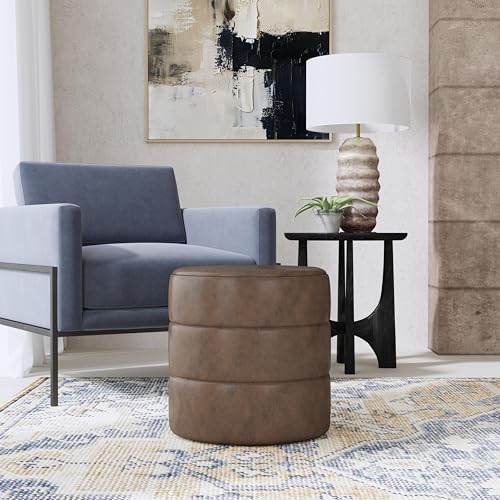 HomePop Cream Boucle Ottoman