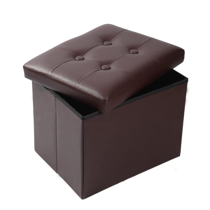 Grey Foldable Storage Ottoman, 17"x13"