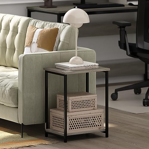 Furinno Simplistic Set of 2 End Table, Espresso/Black