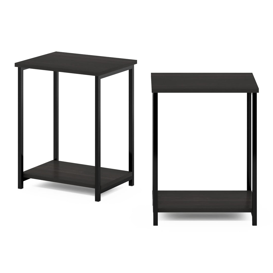 Furinno Simplistic Set of 2 End Table, Espresso/Black