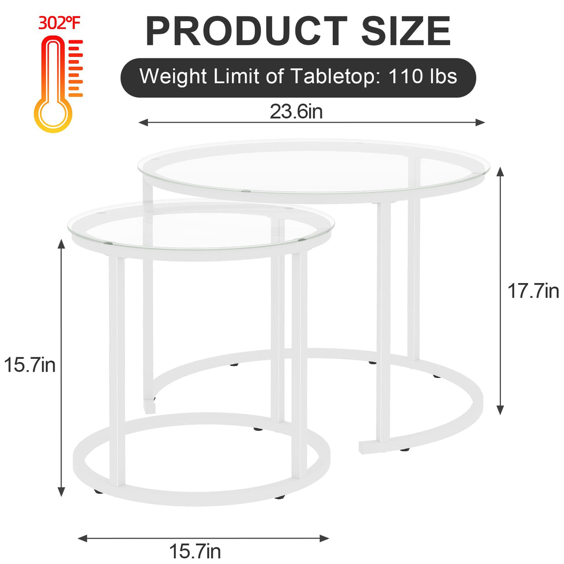Aboxoo Nesting Tables Set