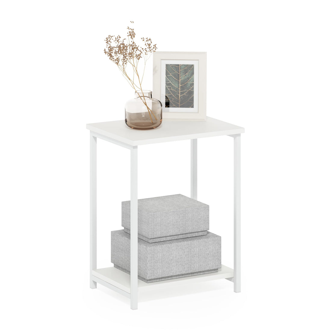 Furinno Simplistic Set of 2 End Table, Espresso/Black