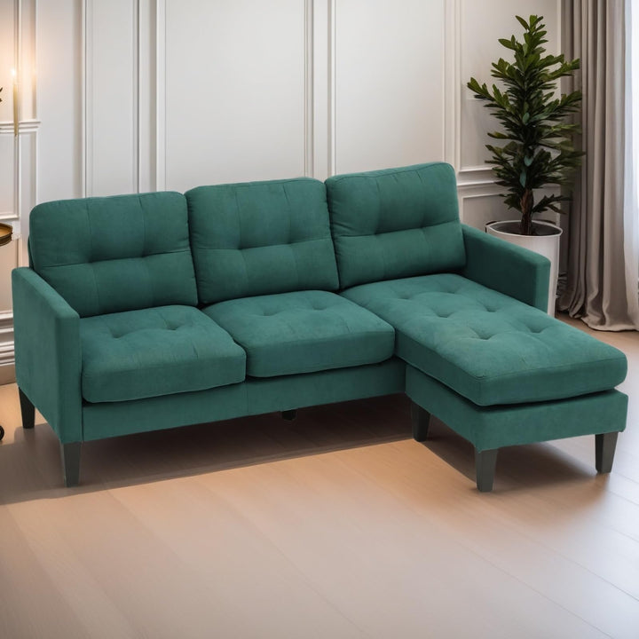 NAYSAYE L-Shaped Convertible Sofa – Green