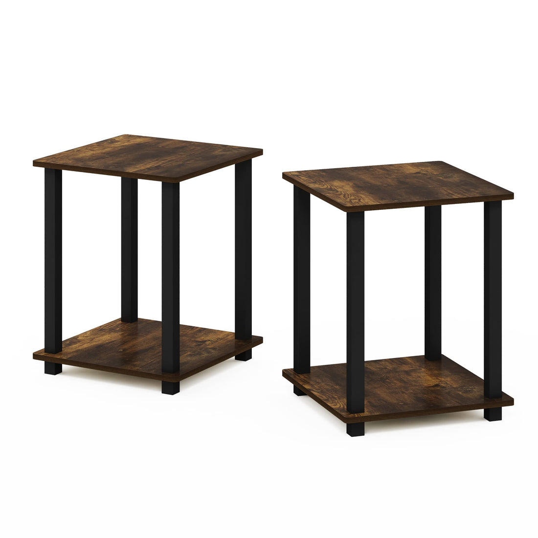 Furinno Simplistic Set of 2 End Table, Espresso/Black