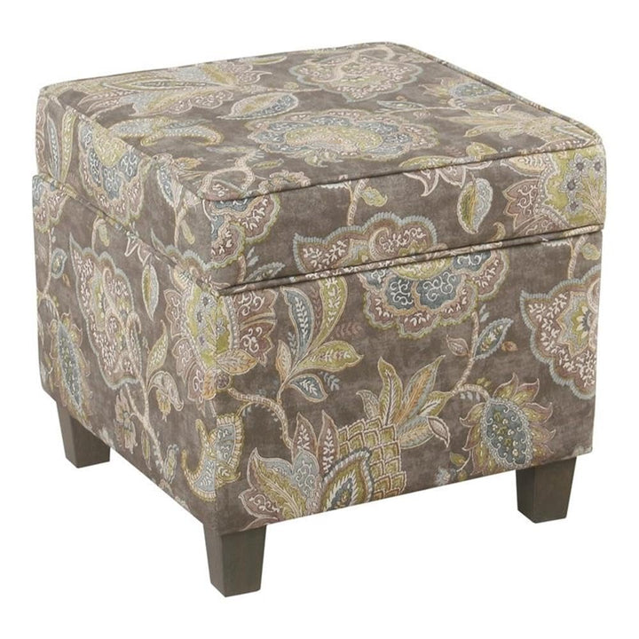 HomePop Blue Stripe Storage Ottoman