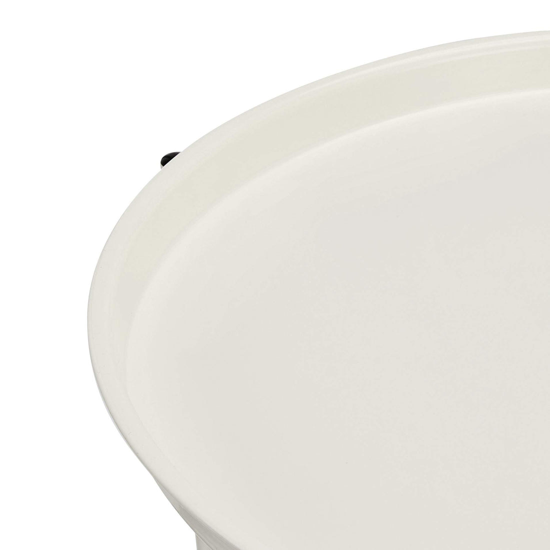 Round Storage Side Table – White/Gray