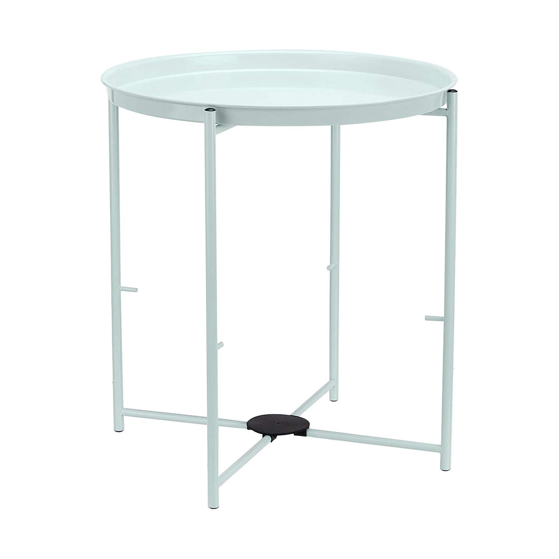 Round Storage Side Table – White/Gray