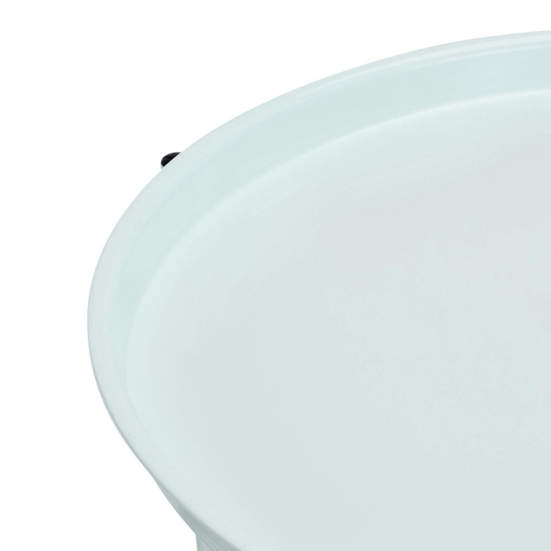 Round Storage Side Table – White/Gray