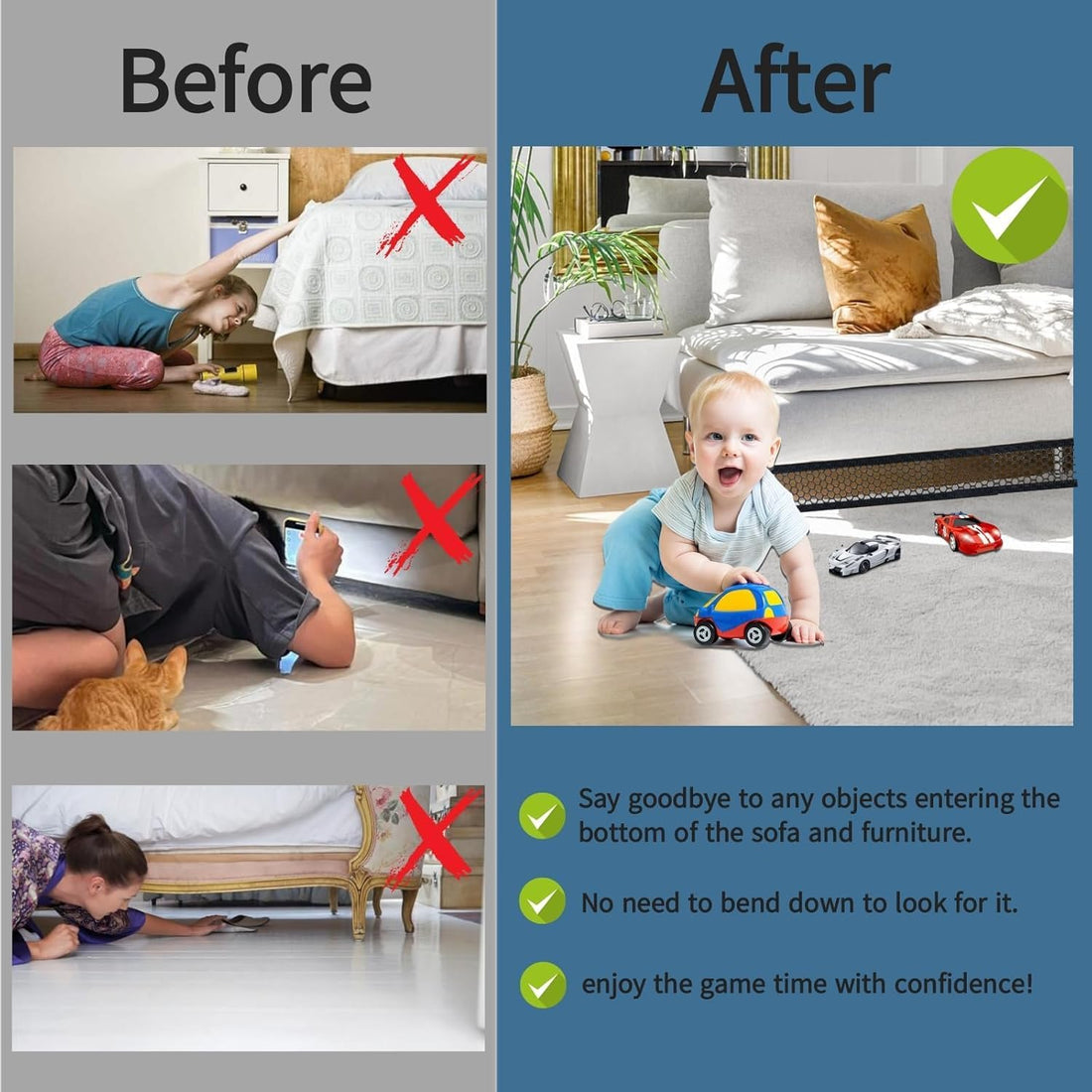 Under Sofa Pet Blocker, 30ft PVC Roll