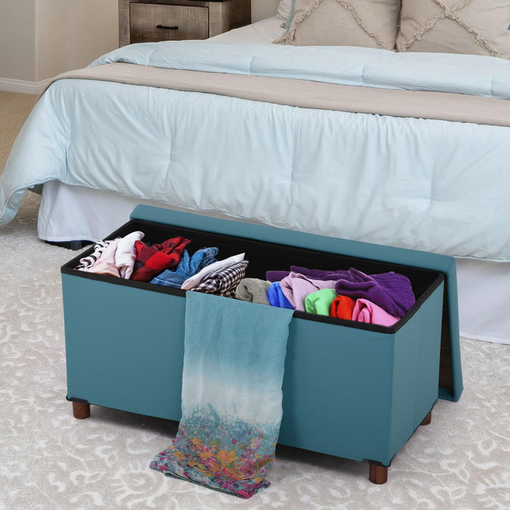 15" Green Storage Ottoman