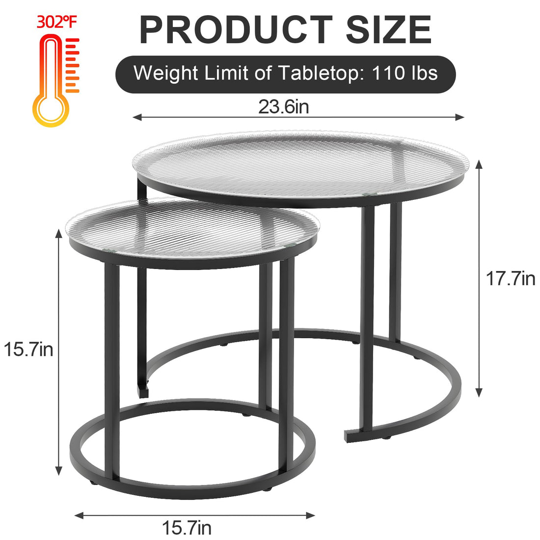 Aboxoo Nesting Tables Set