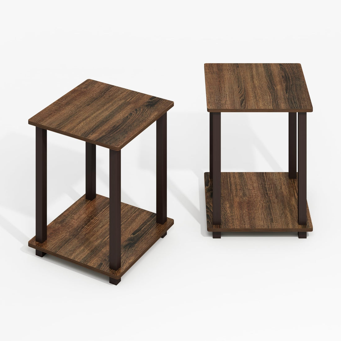 Furinno Simplistic Set of 2 End Table, Espresso/Black