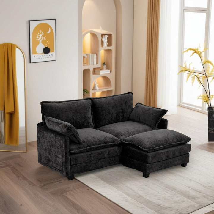 113" L-Shaped Sectional Sofa – Blue