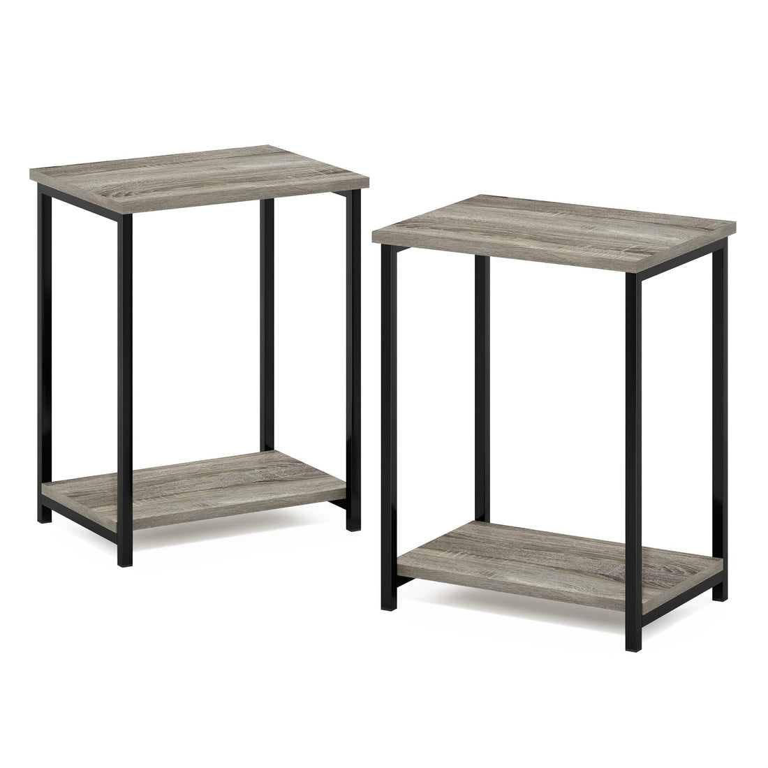 Furinno Simplistic Set of 2 End Table, Espresso/Black