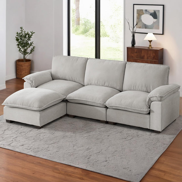 Burnt Orange Cloud Sectional Sofa