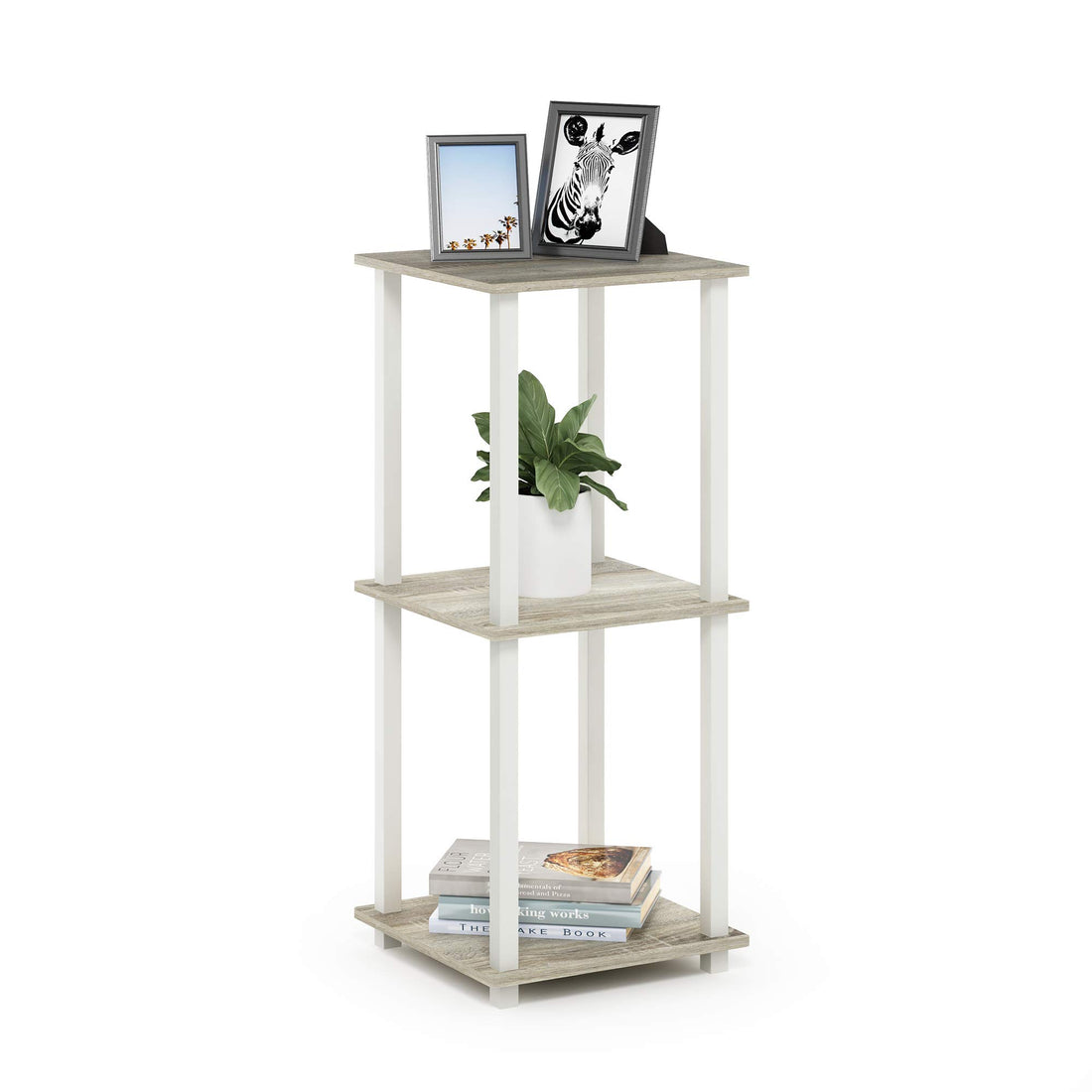 Furinno Simplistic Set of 2 End Table, Espresso/Black