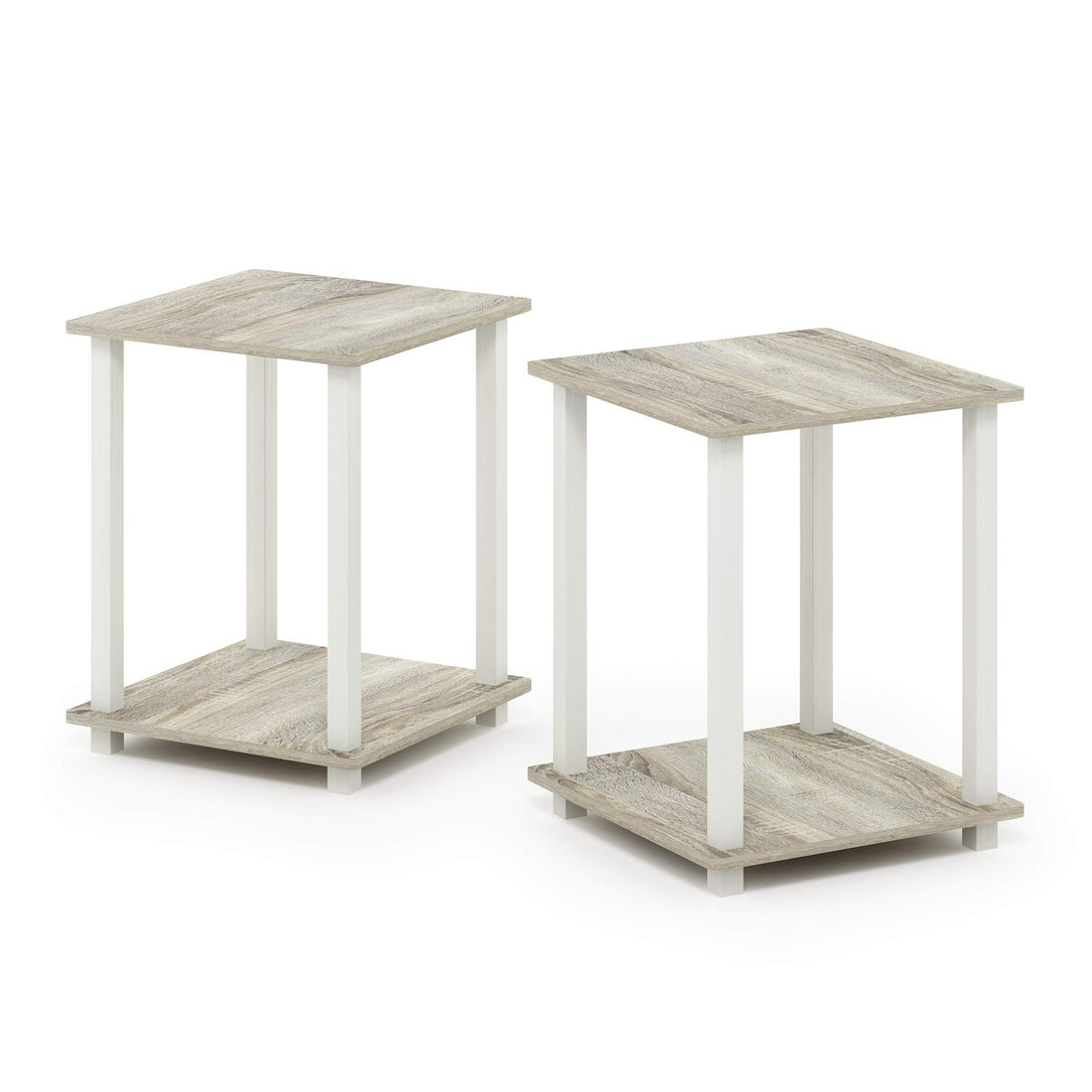 Furinno Simplistic Set of 2 End Table, Espresso/Black