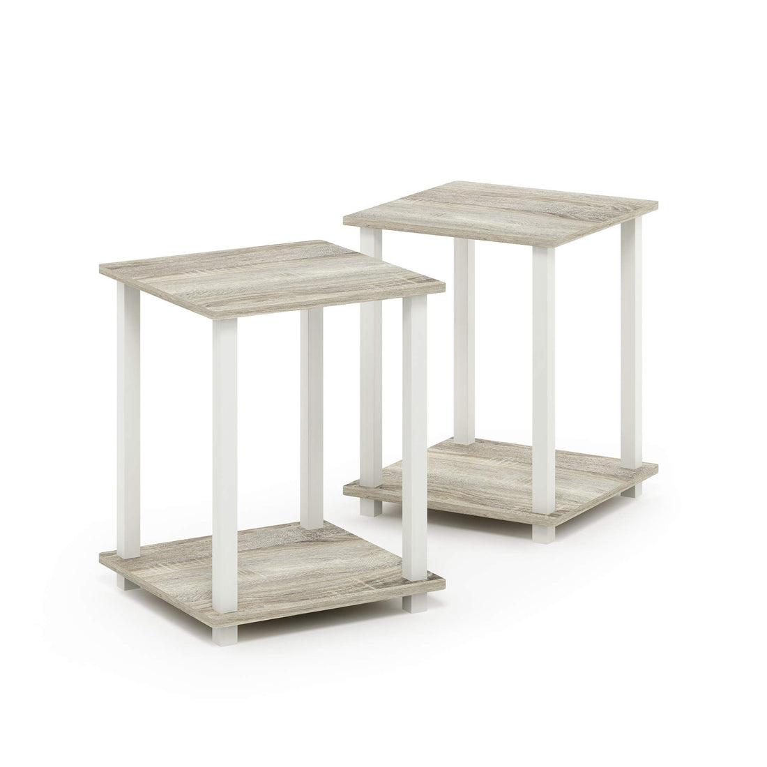 Furinno Simplistic Set of 2 End Table, Espresso/Black