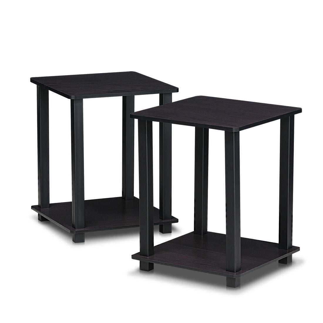 Furinno Simplistic Set of 2 End Table, Espresso/Black