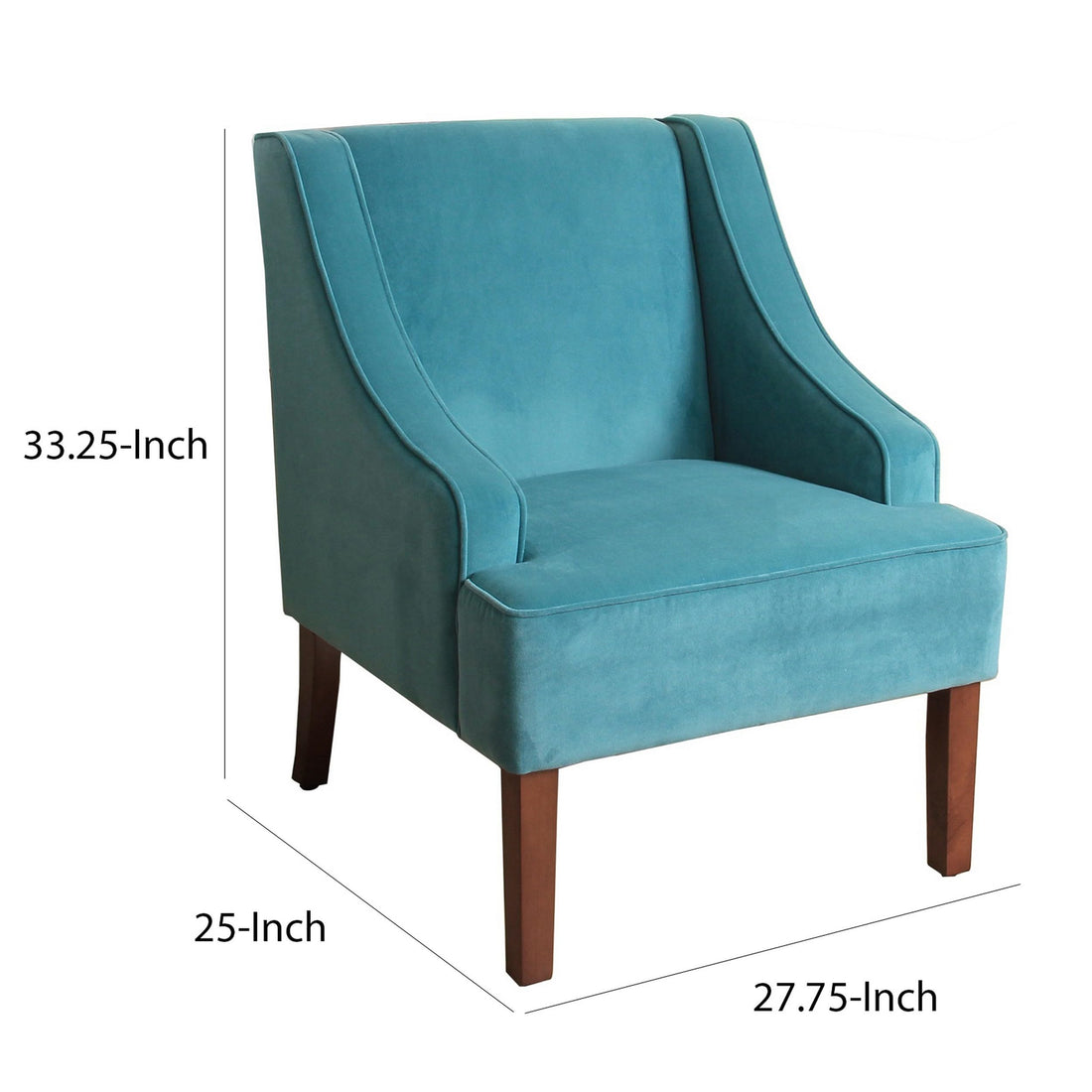HomePop Swoop Arm Living-Room-Chairs, Velvet Teal
