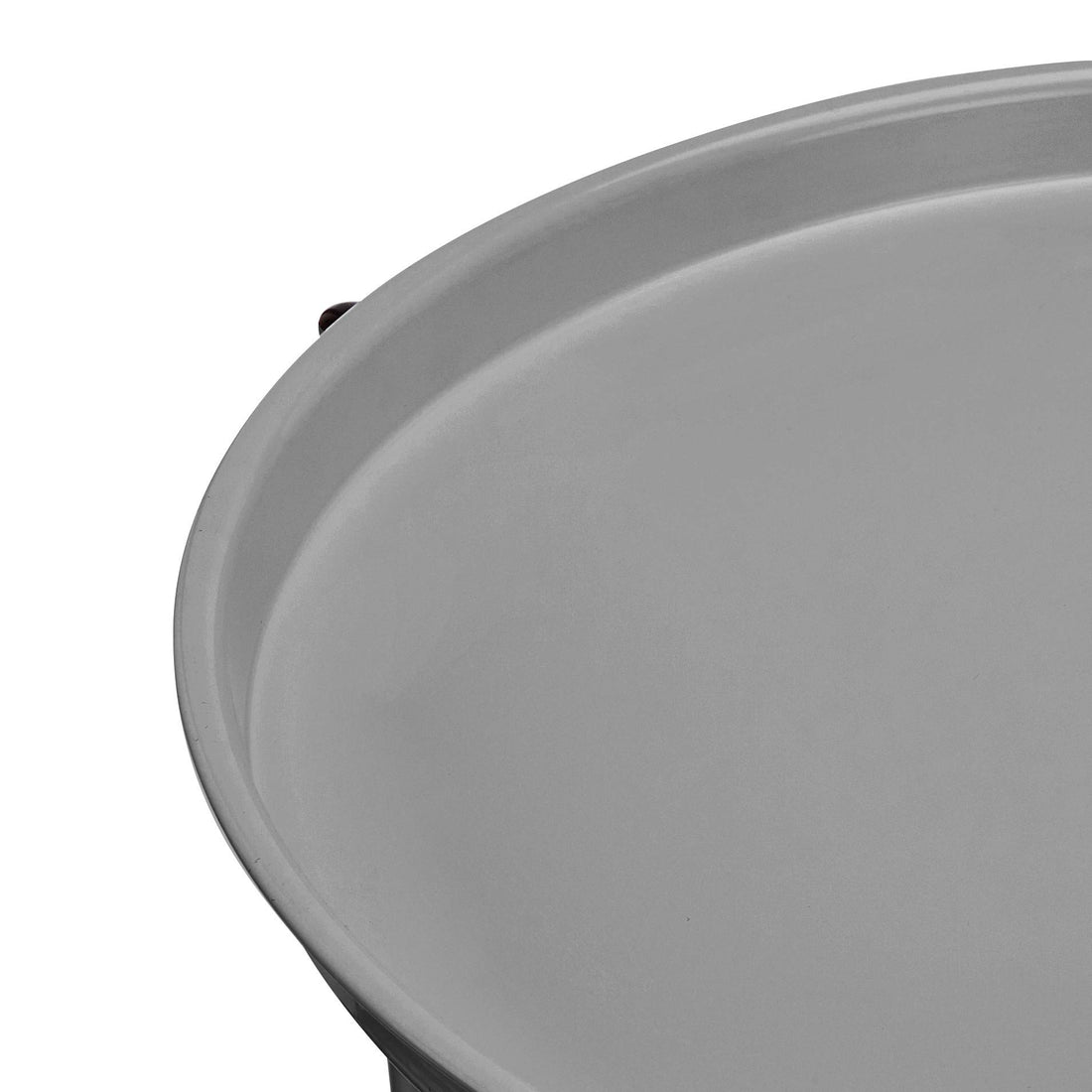 Round Storage Side Table – White/Gray