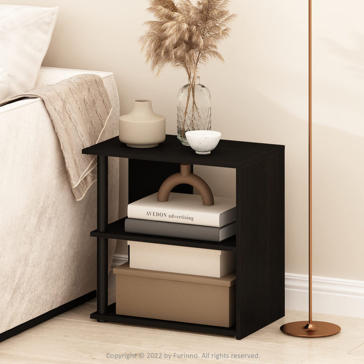 Furinno Simplistic Set of 2 End Table, Espresso/Black