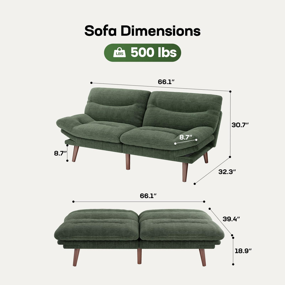 Marsail Futon Sofa Bed, Grey