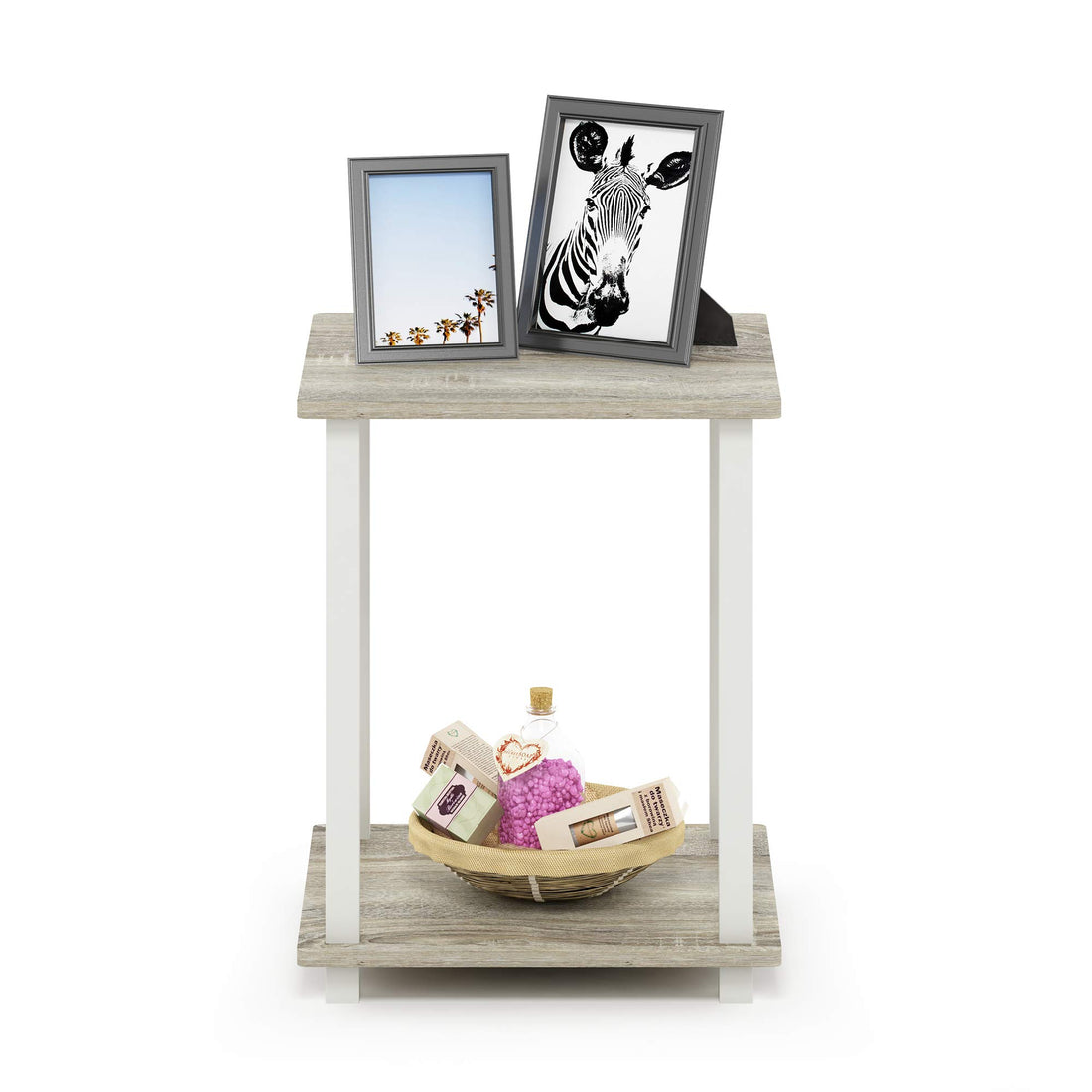 Furinno Simplistic Set of 2 End Table, Espresso/Black