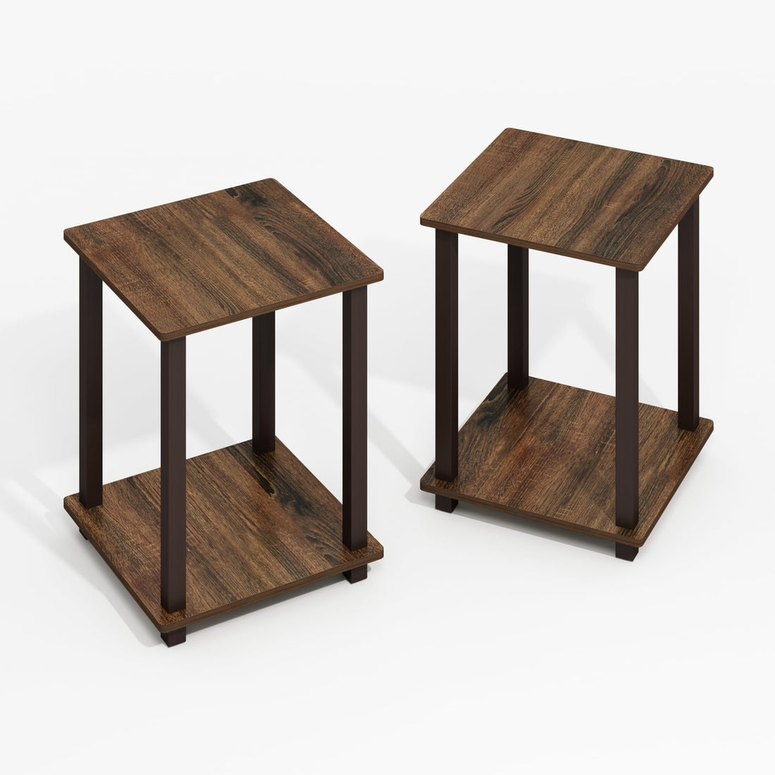 Furinno Simplistic Set of 2 End Table, Espresso/Black