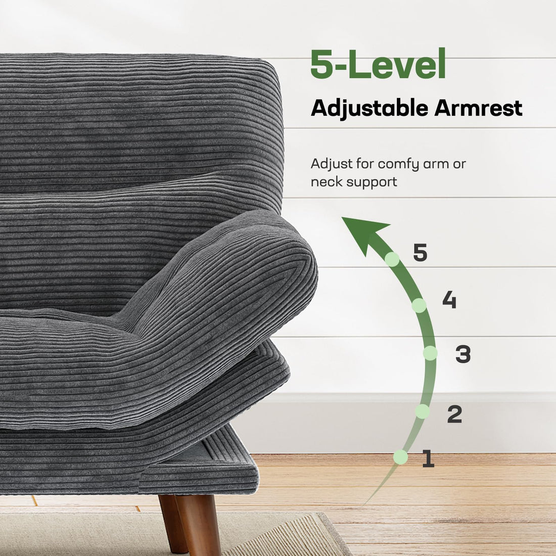 Marsail Futon Sofa Bed, Grey