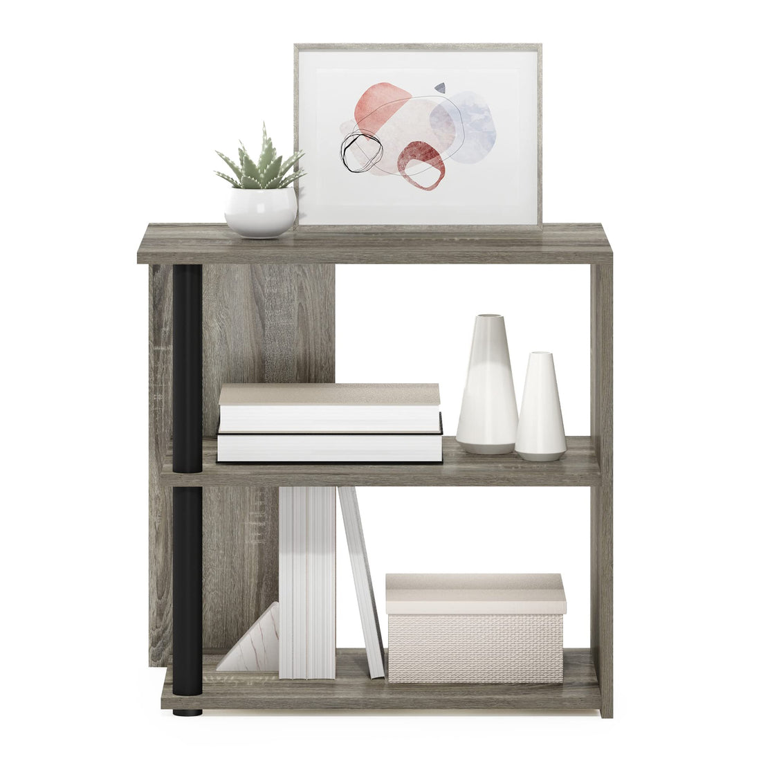 Furinno Simplistic Set of 2 End Table, Espresso/Black