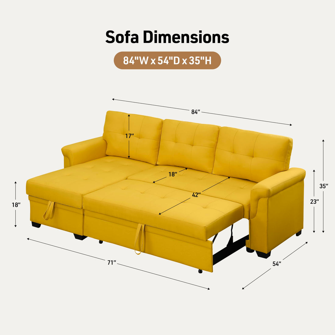 Lucca Sleeper Sofa with Storage
