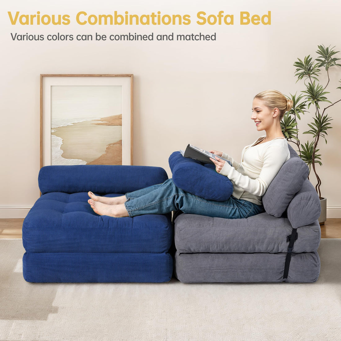Folding Sleeper Chair Bed – Grey