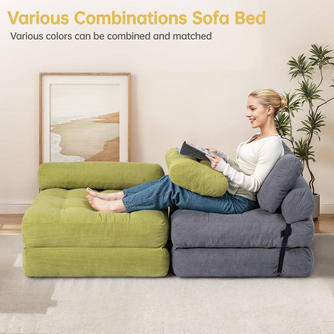 Folding Sleeper Chair Bed – Grey