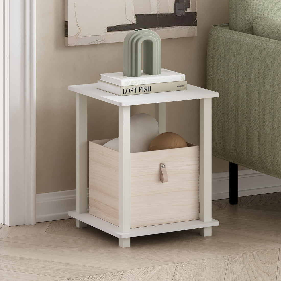 Furinno Simplistic Set of 2 End Table, Espresso/Black