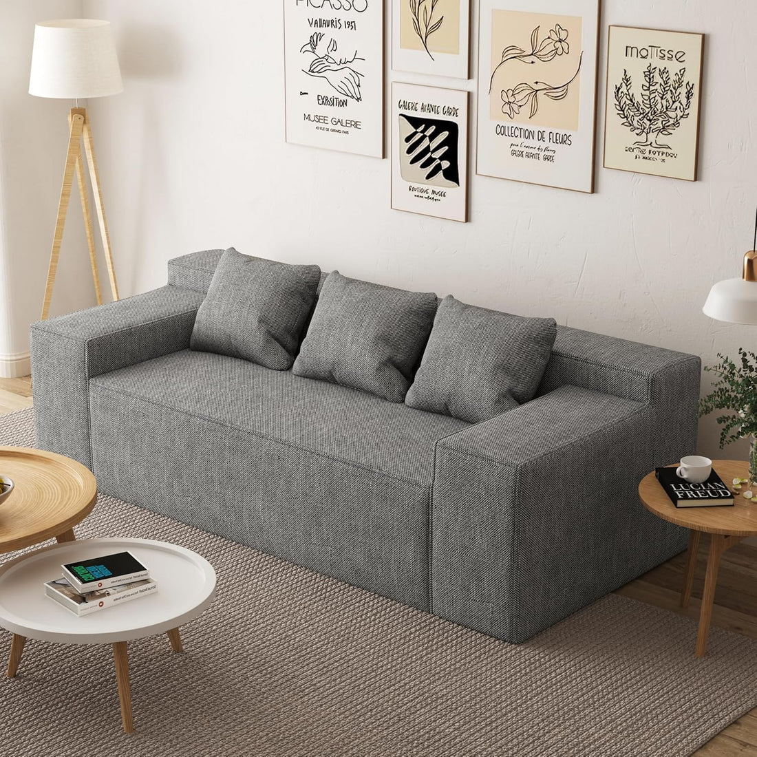 Modular Blue Corduroy Sofa Sleeper – 35"