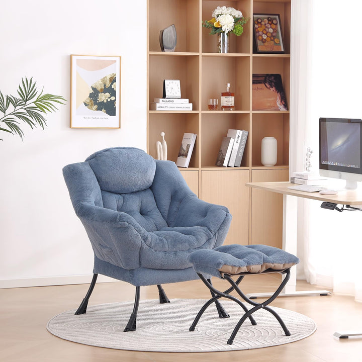 LITA Lazy Chair & Ottoman, Dark Grey