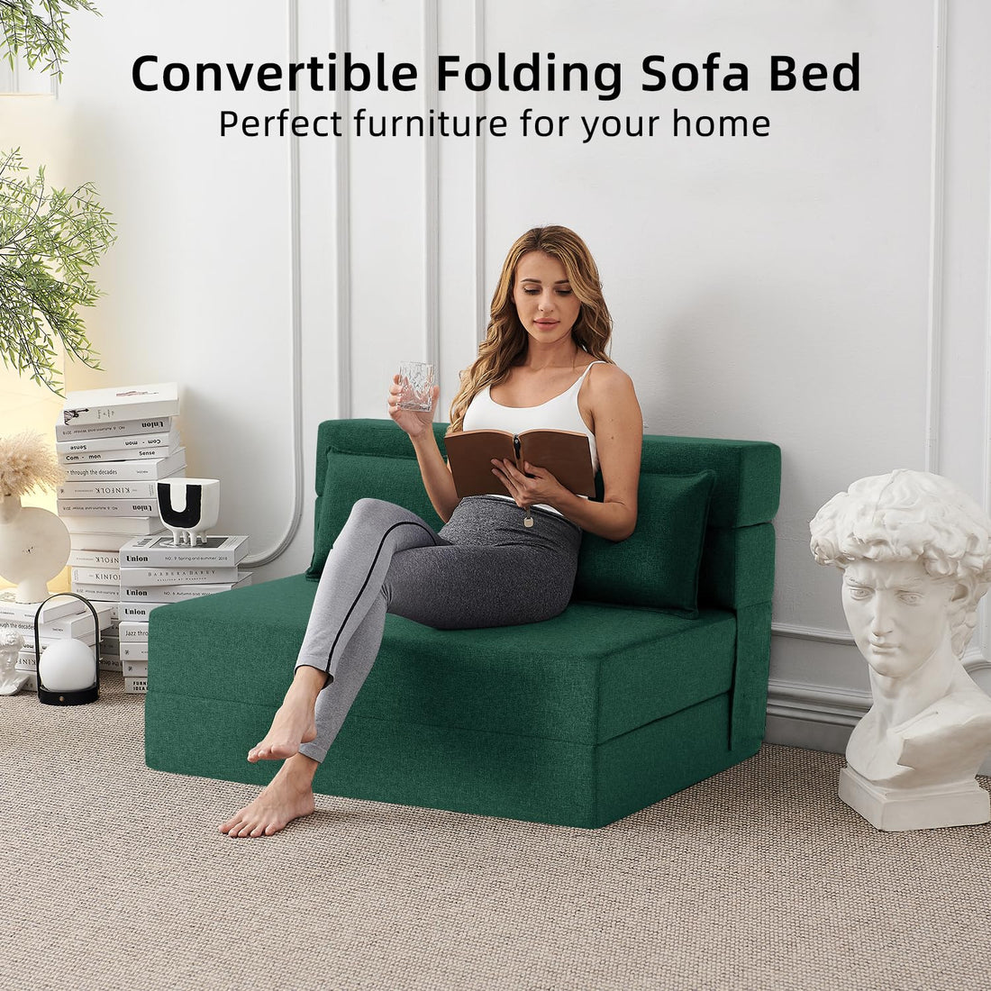 FILUXE Foldable Sleeper Chair – Dark Gray