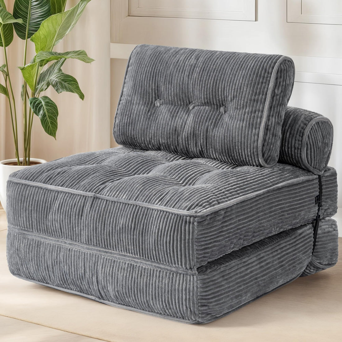 Folding Sofa Bed Chair – Gray