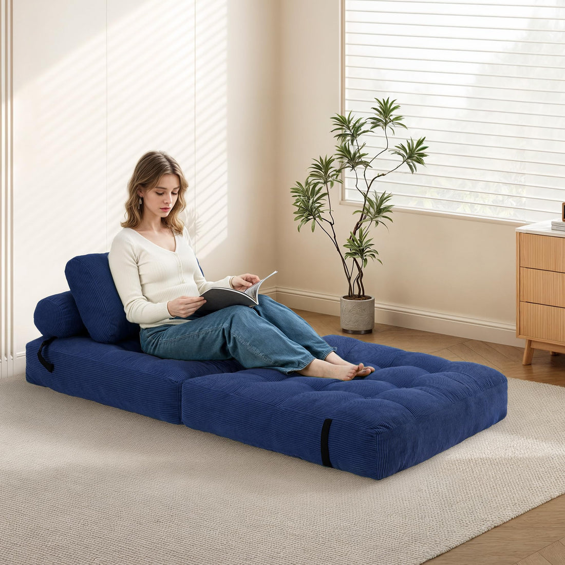 Folding Sleeper Chair Bed – Grey
