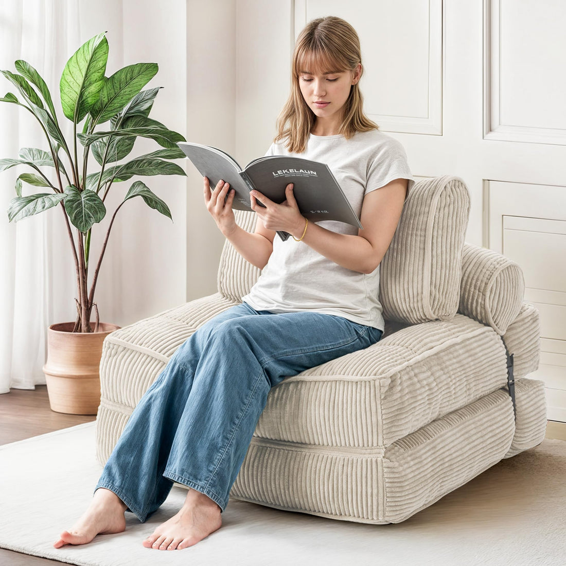 Folding Sofa Bed Chair – Gray