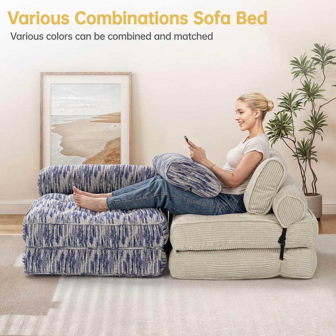 Folding Sleeper Chair Bed – Grey