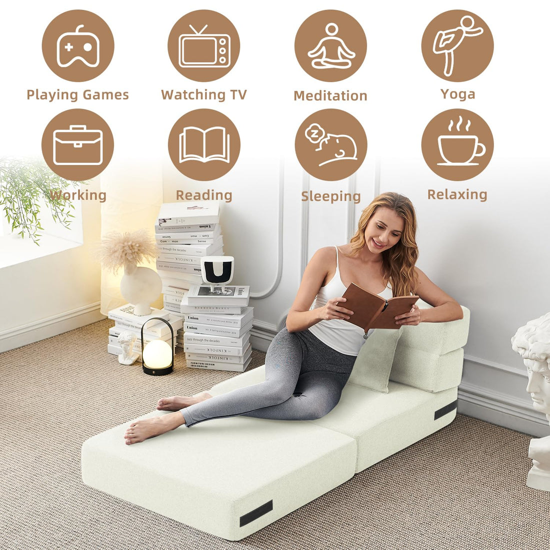 FILUXE Foldable Sleeper Chair – Dark Gray