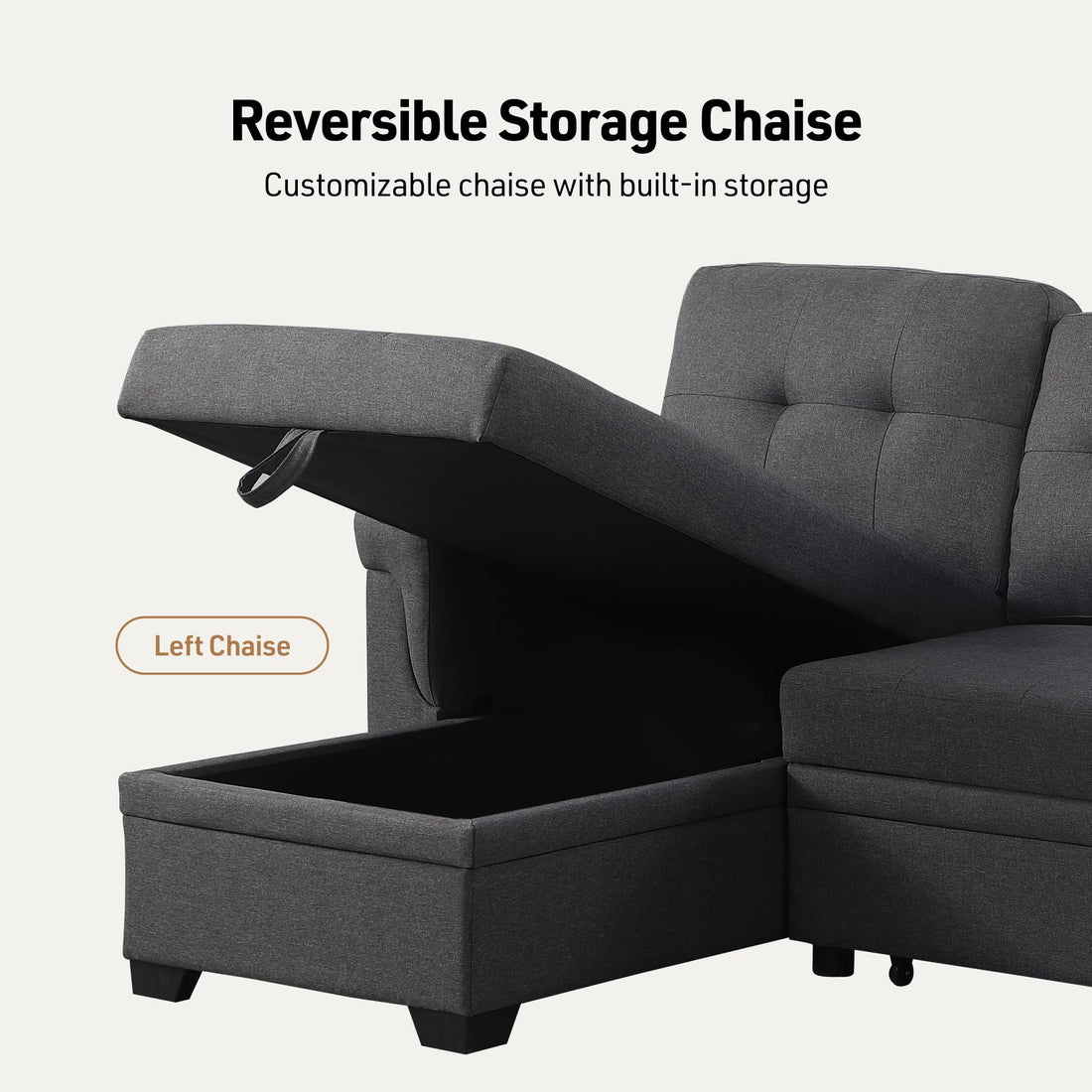 Lucca Sleeper Sofa with Storage