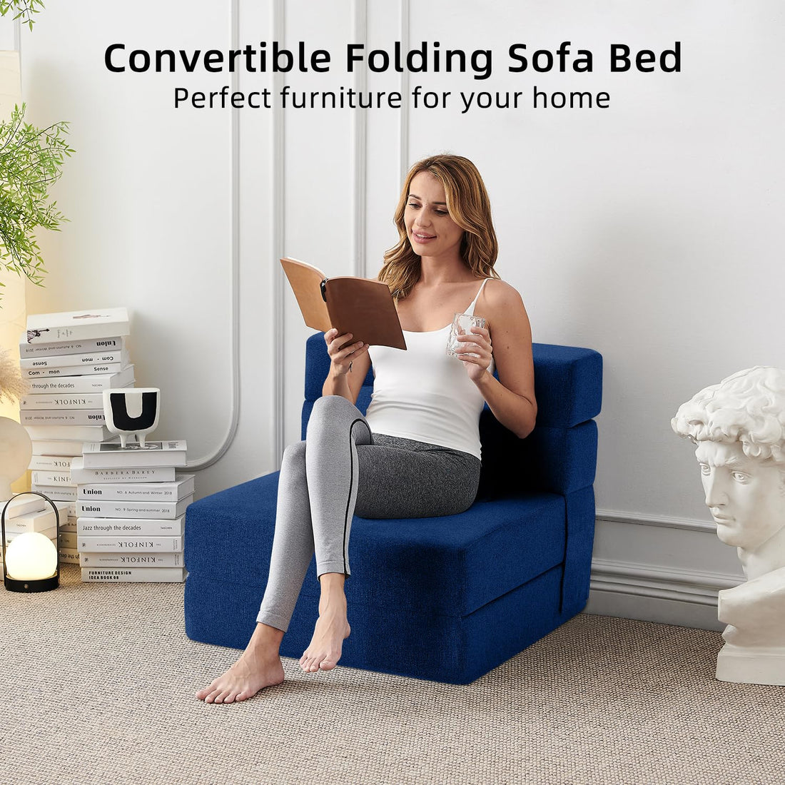 FILUXE Foldable Sleeper Chair – Dark Gray